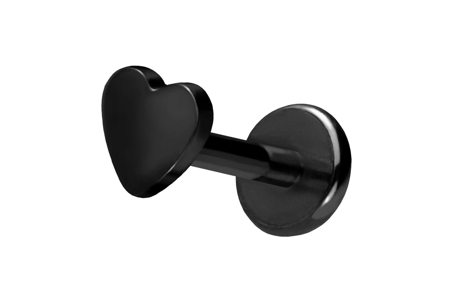 Titan Labret Piercing mit Push Fit HERZ